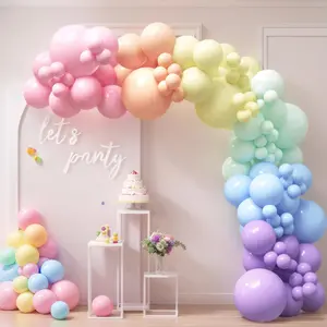 HOUSE OF PARTY 140PCS Pastel Rainbow Balloon Arch Garland Kit - Balloon Arch Kit-Birthday Balloons, Globos para Decoracion de Fiestas |   Ideal for valentines day Baby Shower Party Decorations
