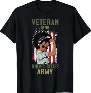 African American Army Veteran Female Shirt, Melanin US Army T-Shirt