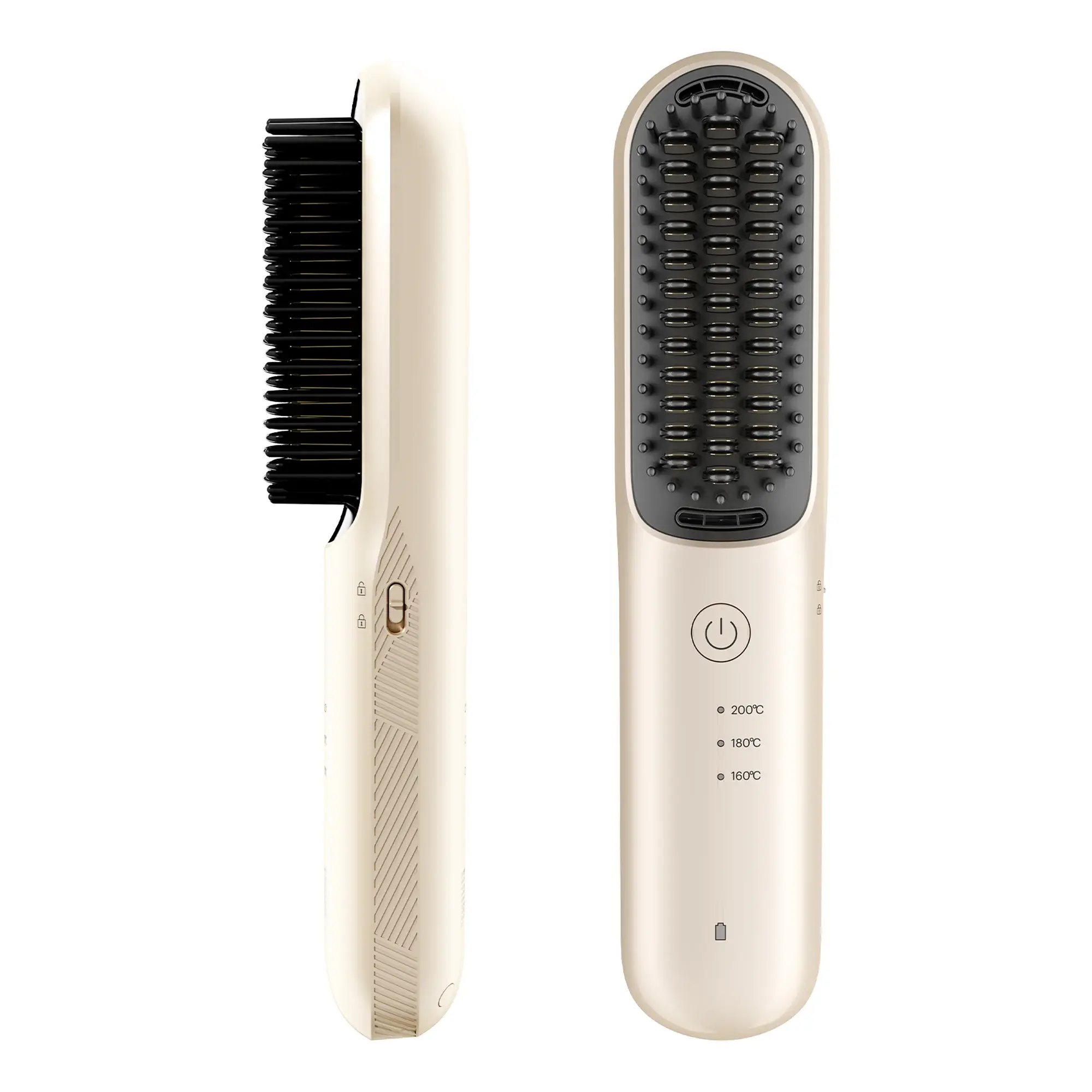 【Wireless Freedom】LOFANS Rechargeable Cordless Hair Straightener Brush, Portable Ionic Hot Comb with 3 Temp Settings, HS1
