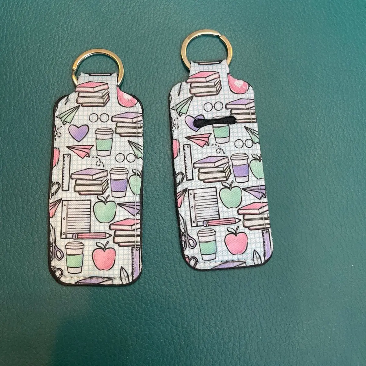 Sublimated Neoprene chapstick/Lip Balm Holder Keychain Fabric