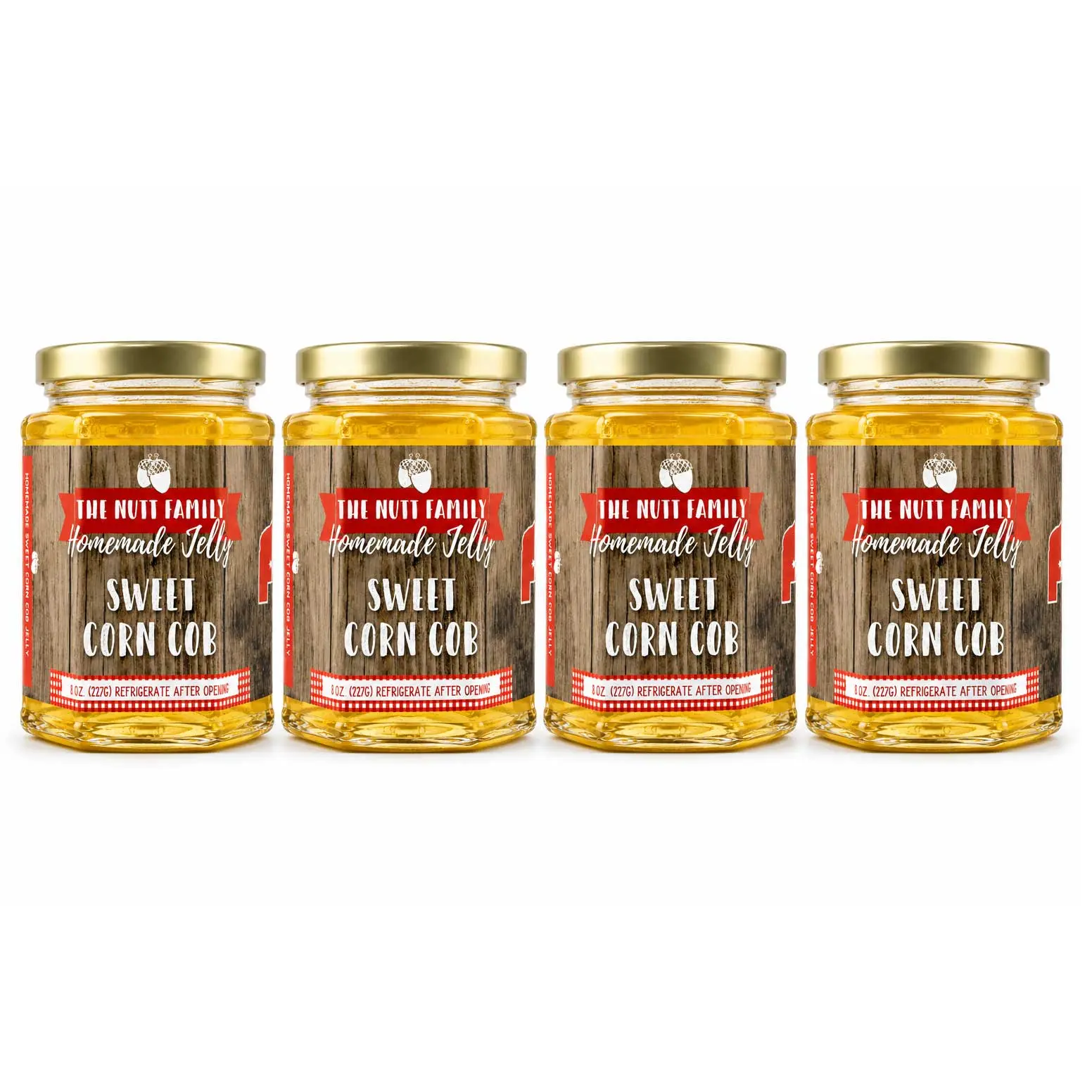 Sweet Corn Cob Jelly | Pack of 4 | 9 oz | Nutt Family Jams & Jellies