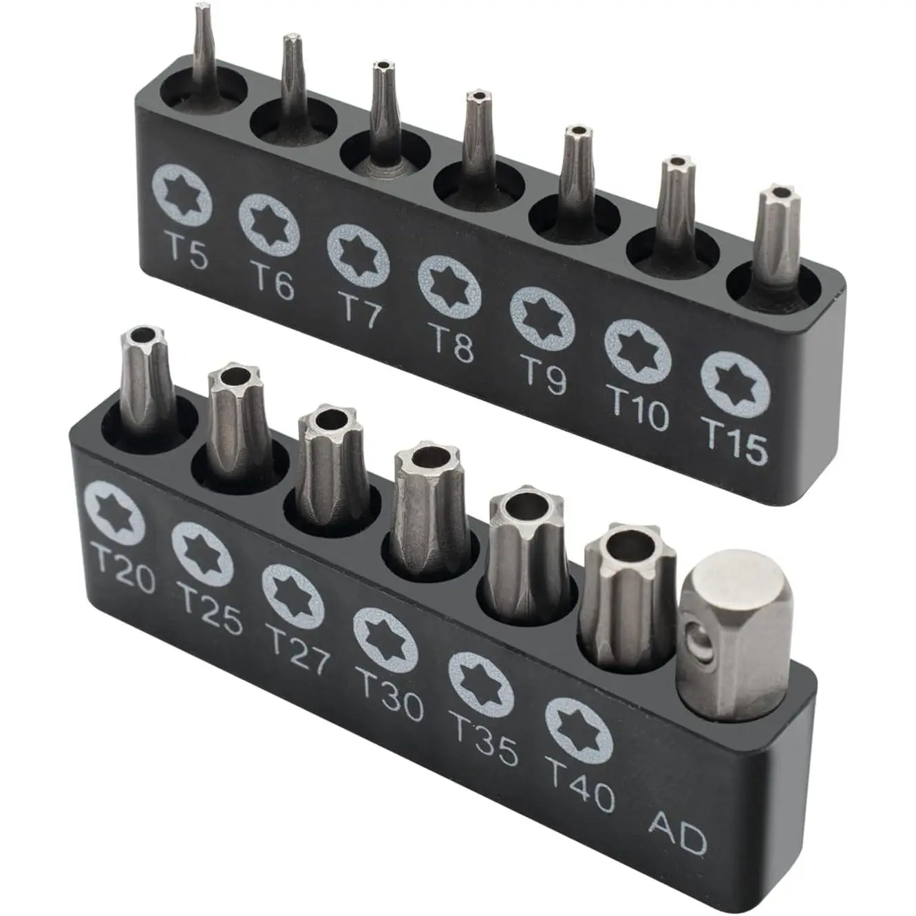 14-Piece Tamper Resistant Star Bits, Chrome Vanadium Steel, T5 - T40 Impact Grade Security Torx Bit Set, 1/4-inch Hex Shank