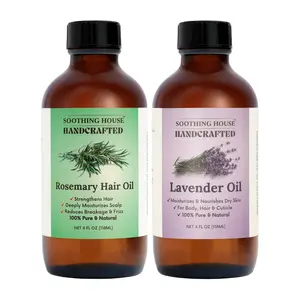 Glow & Grow Oil Duo: Rosemary Hair Growth Oil + Lavender Body Oil | All-Natural with Jojoba & Vitamin E | Nourish Your Hair, Calm Your Skin. Skincare & Haircare Set