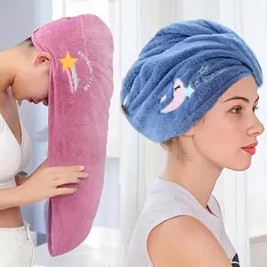 Cartoon Pattern Hair Drying Towel, 2/4 Counts/set Soft Absorbent Quick Drying Hair Towel Wrap, Hair Drying Towel for Women & Girls, Hair Turban Towel