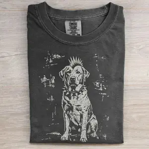 Comfort Colors Punk Rock Dog Graphic T-Shirt, Vintage 90s Hardcore Pet Tee, Unisex Fit Design, Gift for Men and Women