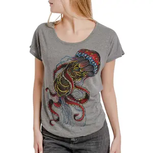 Jelly - Multicolor on Heather Grey Triblend Womens Dolman T Shirt