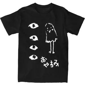 Oyasumi Punpun Art Shirt Apparel Men Women Pure Cotton Awesome Goodnight Punpun Tees Short Sleeve Tops Summer,Unisex Crewneck T-shirt for Men And Women