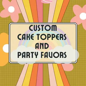 Custom Cake Toppers| Party Favors in Any Color or Theme. Ornaments Decor