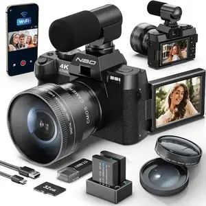 NBD S100 Pro Compact 4K Digital Camera for Photography - 48MP, 16X Zoom, WiFi, 32GB TF Card, Upgraded Lens & Battery, Wide-Angle Lens, Autofocus, Anti-Shake, Vlogging Camera for YouTube Travel