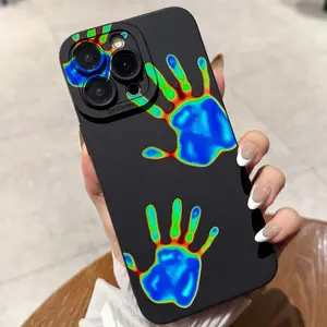 Thermal Imaging Palm Print Anti-Drop Tpu Phone Case for Apple & Samsung Models, Perfect Gift for Boyfriend Girlfriend Birthday