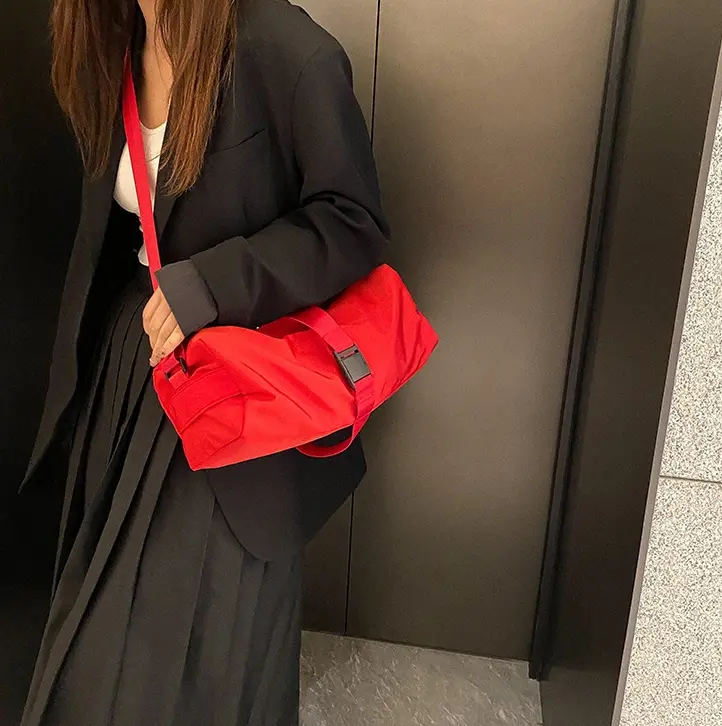 Bright Adjustable Strap Crossbody Bag, Zipper Closure Shoulder Purse in 2 Sizes