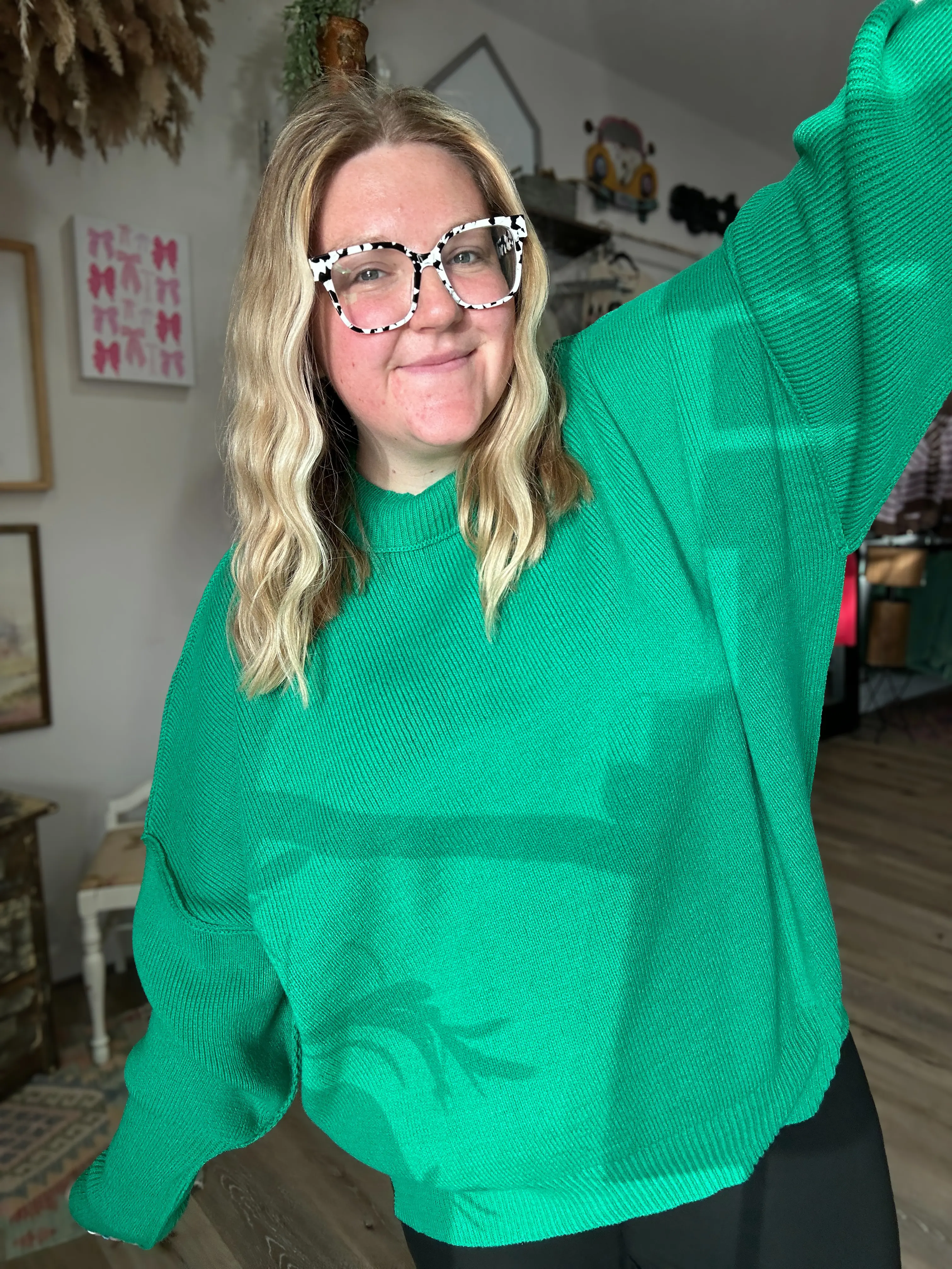 GREEN - OVERSIZED SWEATER