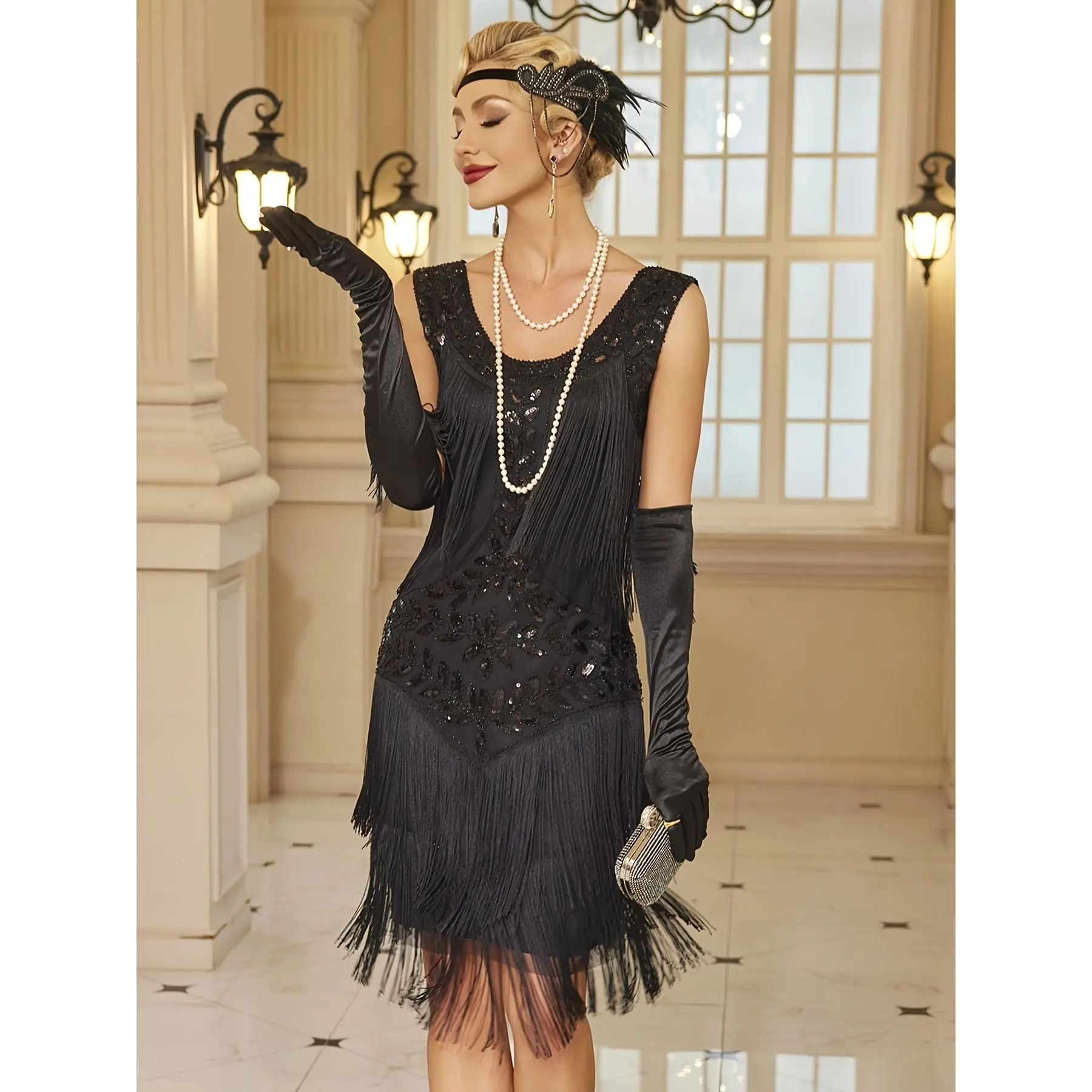 1920s Gatsby Fringe Dress for Women, Vintage Flapper Sequin Cocktail Dress, Great Gatsby Party Dress, Roaring 20s Beaded Tassel Dress for Prom, Evening Event, Wedding Guest