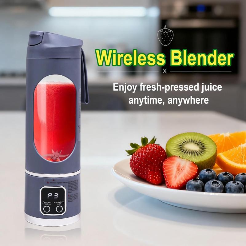 Portable electric juicer, with a purple exterior and a digital display, measuring 255 millimeters in height, suitable for making personal smoothies and juices, equipped with an LED screen ultimate portable blender liquid diet digital multimode