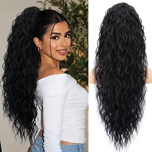 Ponytail Extension, 26" Claw Clip Ponytail Extension for Women Long Wavy Pony Tails Hair Extensions Fluffy Natural Looking Synthetic Clip in Ponytail Hairpiece for Daily Use