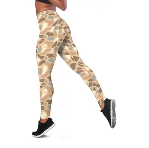 Pintail Camo - Grey Liner Women's Leggings, Yoga Pants, High Waist Hunting Tights, Women's Outdoor Fitness Outfit