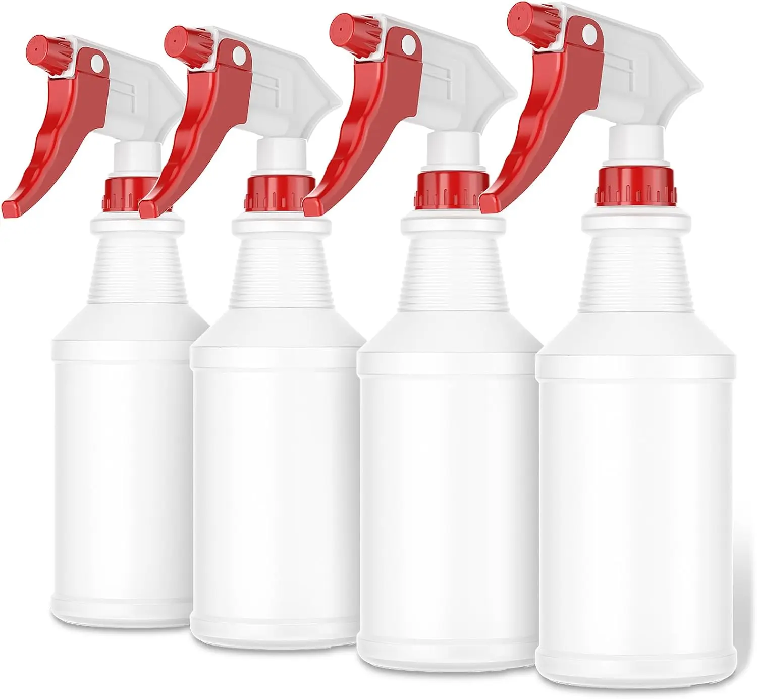 Spray Bottles (4 Pack,16 Oz), Refillable Empty Spray Bottles for Cleaning Solutions, Hair Spray, Watering , Superior Flex Nozzles, Mist Sprayer, Bleach/Vinegar/Rubbing  Safe