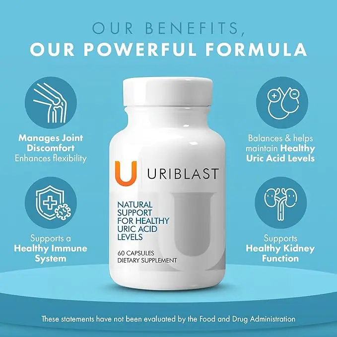 Uriblast Natural Uric Acid Support Supplement with Turmeric