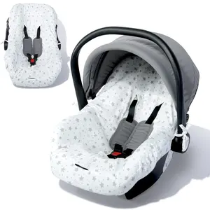 Infant Car Seat Cover Liner, 100% Cotton Newborn Carseat Protective Cover, Breathable Prevent Wear & Dirt  Travel Systems (0-12m), Easy to Clean, Machine Washable, White