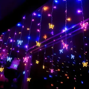 LED Butterfly String Lights, USB Fairy Light Set, Led Lighting, 96 Leds (6.5m), 8 Flash Modes, Perfect for Stage, Wedding, Party, Halloween Decorations