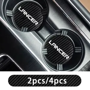 Mitsubishi Lancer Car Coaster Set, 2pcs or 4pcs Water Cup Cushion, Storage Groove Design, Protective Coaster for Cars