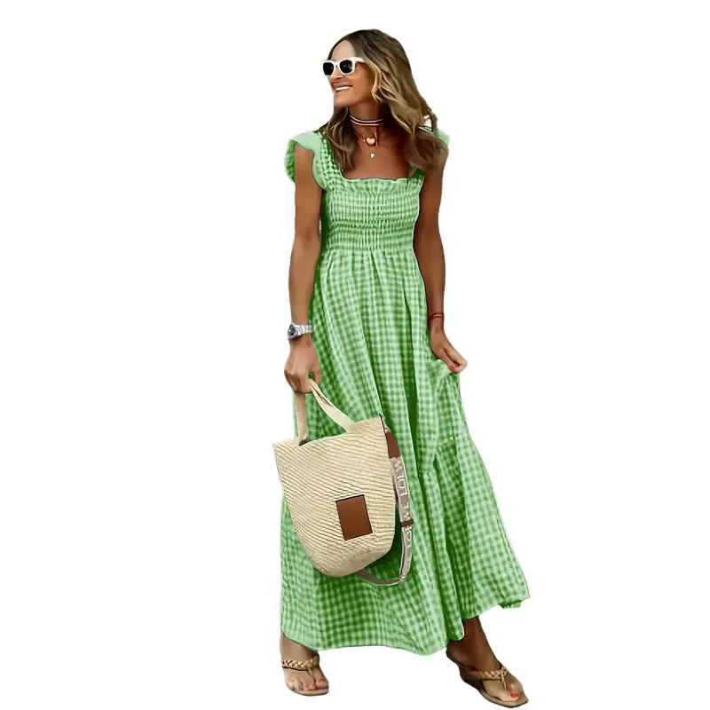 green emerald velvet dress Smocked Midi Dress - Zoey main image 1
