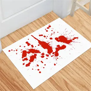 1pc Halloween rug | entry floor mat | entrance area rug | scary blood splatter effect print | soft, comfortable, non-slip, machine washable | Halloween home decor | suitable for entryways, living rooms, bedrooms, kitchens, and bathrooms