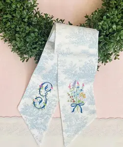 Monogrammed Wreath Sash, personalized sash