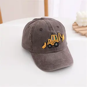Toddler Excavator Baseball Hat, Embroidery Adjustable Kids Baseball Hat, Toddler Boy Girl Birthday Gift, 52-54CM, Suggest 2-10Years