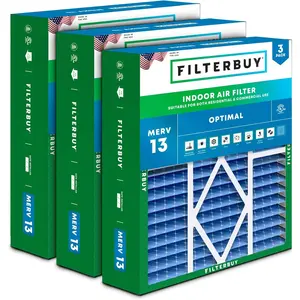 Filterbuy 20x25x5 Air Filter (3-Pack), Pleated MERV 13 Optimal Defense HVAC AC Furnace Air Filters for Amana, Coleman, Goodman, Maytag, York, and More