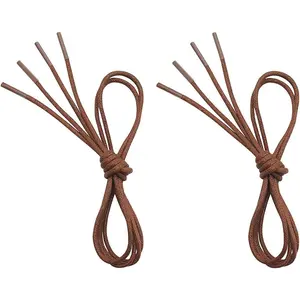 2 Pairs Waxed Round Dress Shoe Laces for Mens Dress Shoes, 1/8" Thin Business Oxford Shoelace/Shoe Strings