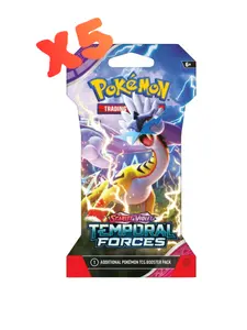 x5 Pokémon TCG - Temporal Forces Booster Packs Sealed and Sleeved