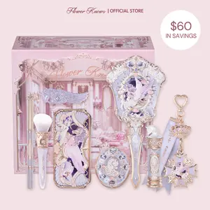 Flower Knows Celestial Bloom Set, 9 items from Knight Unicorn collection, full face set with eyeshadow, lipstick, blush, mirror and makeup tools
