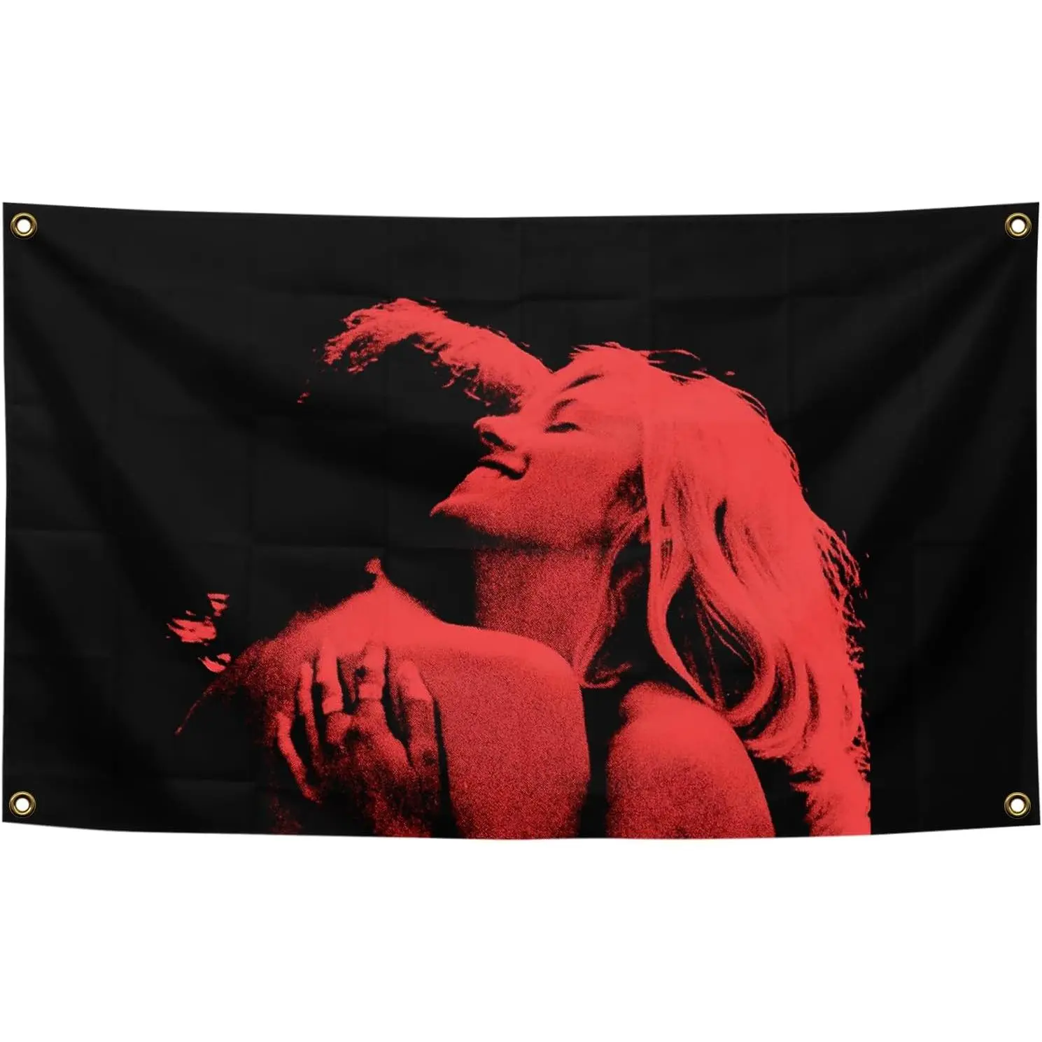 Whimsical POP TV Band Girl Music Album Cover Tapestry (40x60 in) with 4 Brass Accents - Home Decor for College Dorms & Girl Rooms, Red Summerwins Room Decor, Whimsical Room Decor