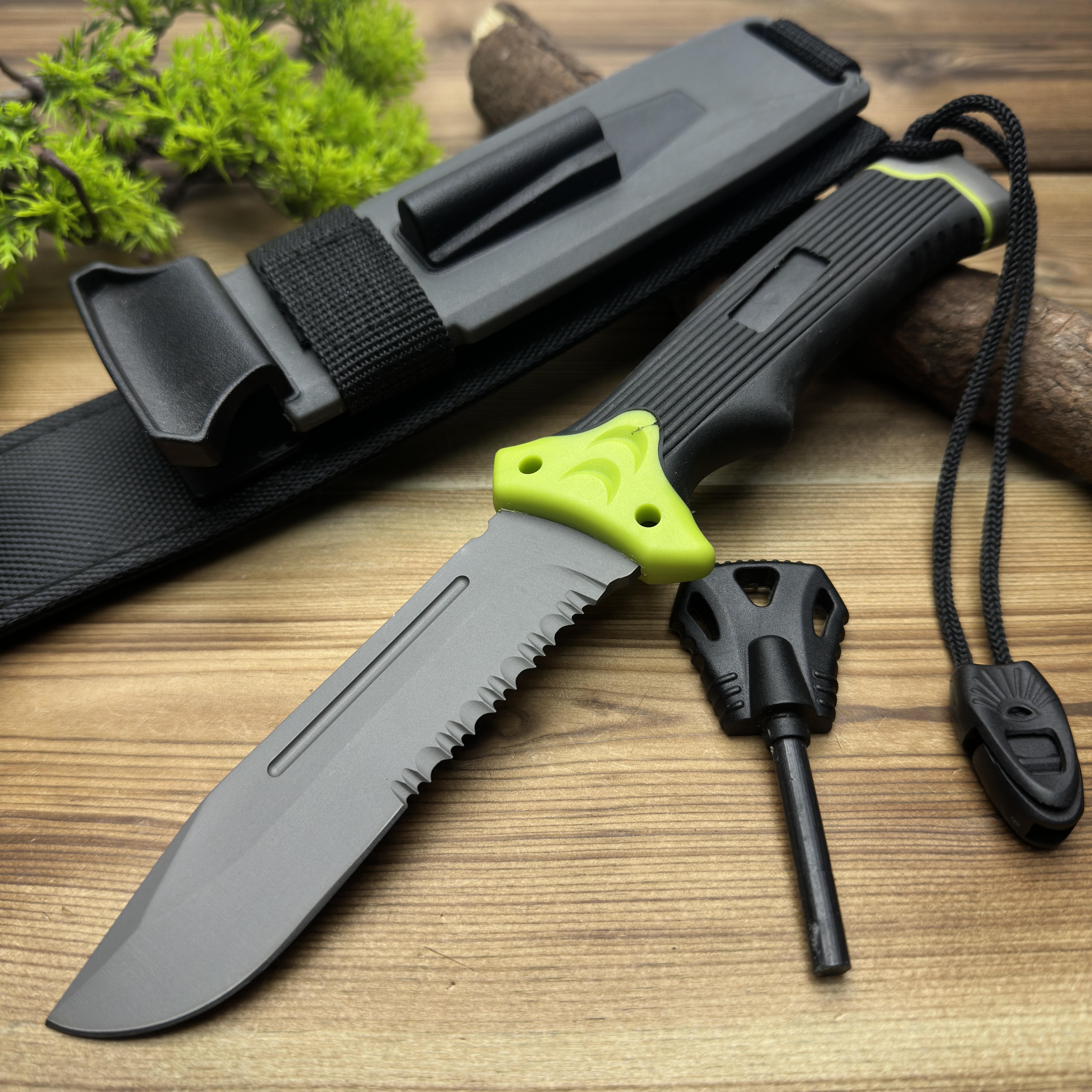 Outdoor survival knife, multi-functional portable wilderness survival knife, wilderness camping knife, outdoor straight knife, portable rock climbing knife