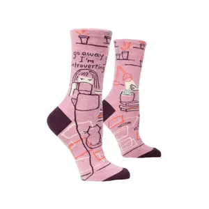 Go Away I'm Introverting Crew Socks - Womens