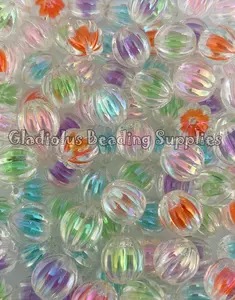 16mm Clear Watermelon Mixed Beads for Chunky Necklaces, Beaded Pens, and Crafts