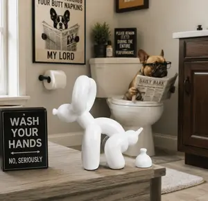 Abstract Resin Balloon Dog Sculpture - Artistic Modern Home Decor Figurine, Unique Gift for Valentine's Day, Office Desk or Living Room Display