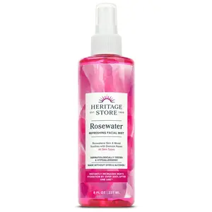 Heritage Store Rosewater Spray - Refreshing Facial Mist for Glowing Skin with Damask Rose, All Skin Types, Vegan & Cruelty-Free, 8oz