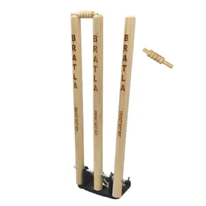 CBB Cricket Spring Back Return Wicket Stumps Pro Metal Base Multi Surface Placement