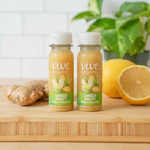 2 packs Vive Organic Ginger Fresh Pressed Wellness Shot Pure Ginger Boost Natural Drink