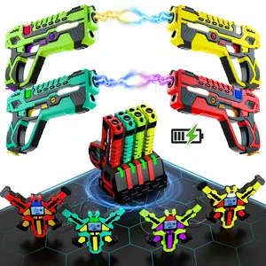 VATOS Rechargeable Laser Tag Set of 4-2.4GHz Data SYNC Display +LCDs + Charging Station Laser Tag 4 Player with Vests | Infrared Laser Guns Set Game for Kids Teen Adults Family Group Activity summervibes