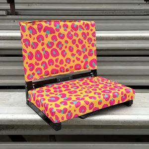 Neon Leopard Print Folding Stadium Seat