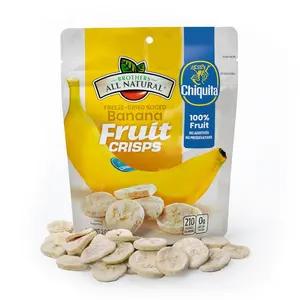 Brothers All Natural Freeze Dried Banana Crisps (Chiquita), 2 oz Pack of 8, 100% Fruit, Gluten Free, Vegan, Resealable Healthy Snack