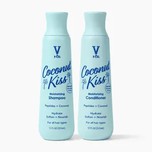 V&Co. Beauty Moisturizing Shampoo & Conditioner 12 Oz. - Sulfate Free, Color Safe, and Gentle Formula with Peptide Technology Boosting Hydration for Dry, and Color Treated Hair