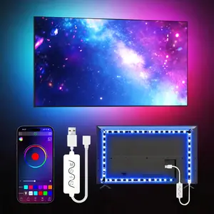 TV LED Backlight, 9.84ft LED Lights for 32-45 Inch TV, RGB TV Backlight with Remote, Music Sync Bluetooth APP Control Strip Lights USB Powered for Bedroom Gaming Room Decor