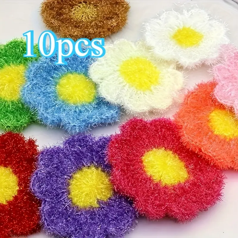 10-Piece Sunflower Shape Kitchen Cleaning Sponge - Soft, non-stick and easy-to-clean kitchen sponges for dishes and pots, perfect for Christmas gifts, dish sponges