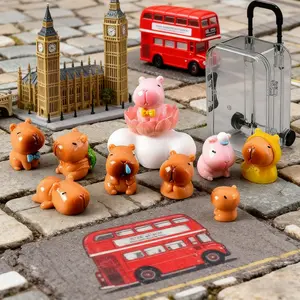 12pcs Realistic Capybara Ornaments, DIY Craft Decor, Home & Office Decoration, Festive Gifts, Autumn Winter Decor, Party Supplies