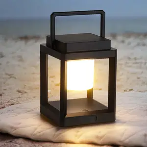 Solar Lantern Outdoor Table Lamp: Portable  LED Lights -  Decorative Lights for Patio Camping