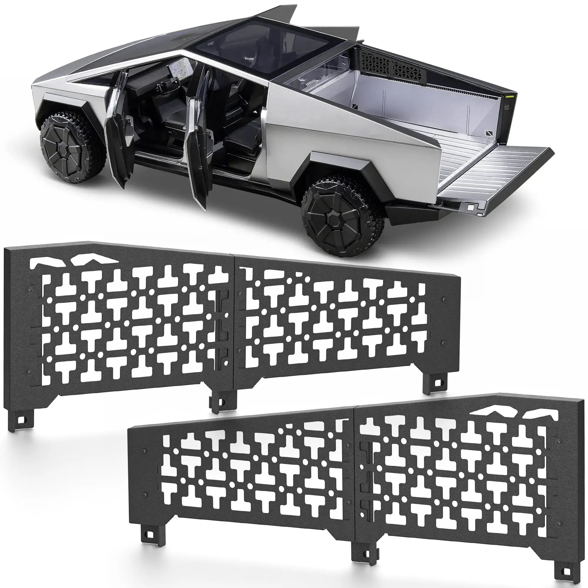 【Yzona】2-Pack Aluminum Truck Bed Molle Panel Set, Truck Accessories for 2023-2024 Tesla Cybertruck, Heavy-Duty Bed Accessory